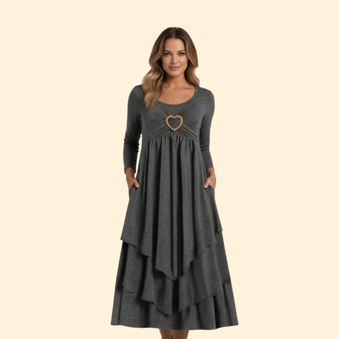 Women’s Casual Dress with Heart Shaped Accent - Image 6