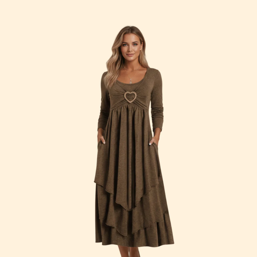 Women’s Casual Dress with Heart Shaped Accent - Image 7