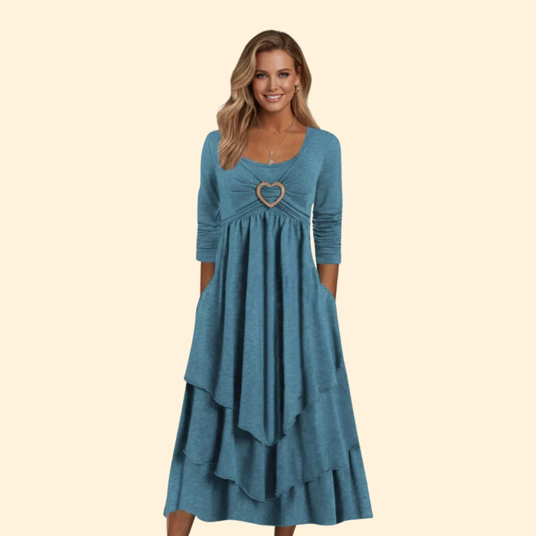 Women’s Casual Dress with Heart Shaped Accent - Image 8