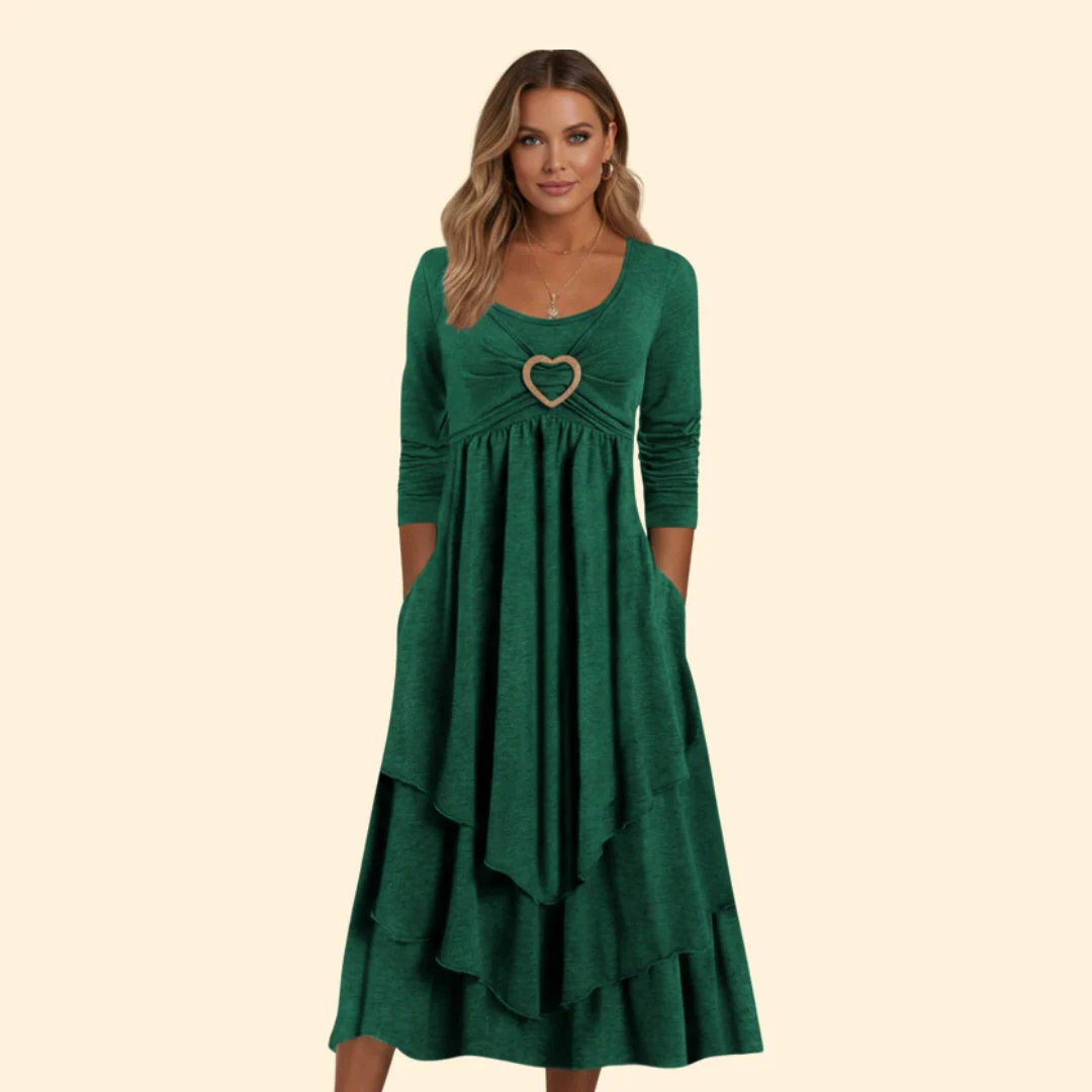 Women’s Casual Dress with Heart Shaped Accent - Image 9