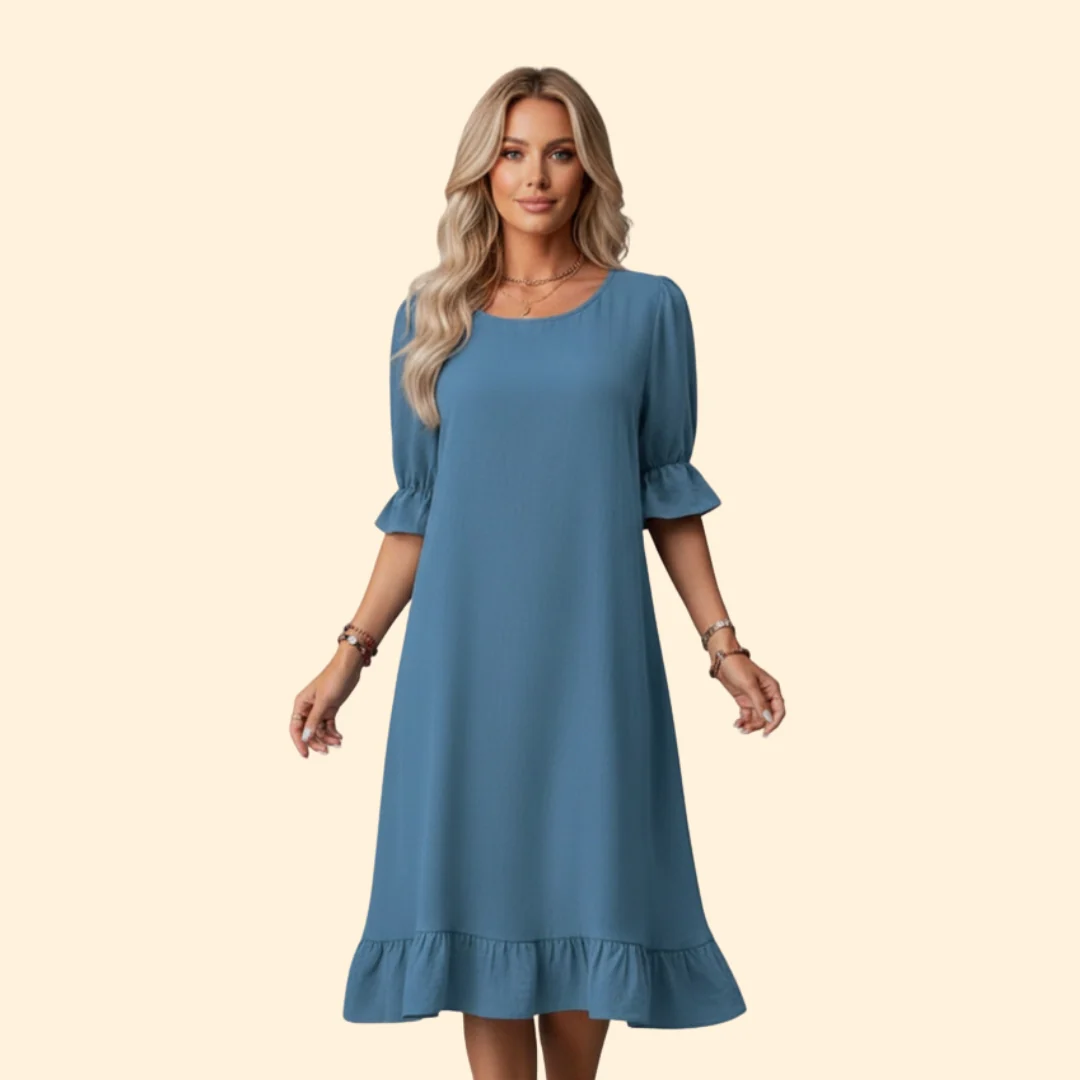 Women’s Casual Dress with Puff Sleeves - Image 11