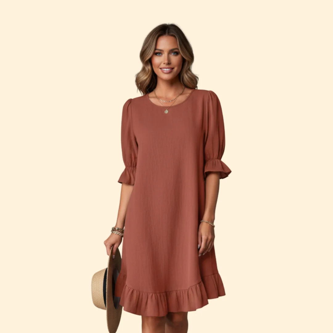 Women’s Casual Dress with Puff Sleeves - Image 8