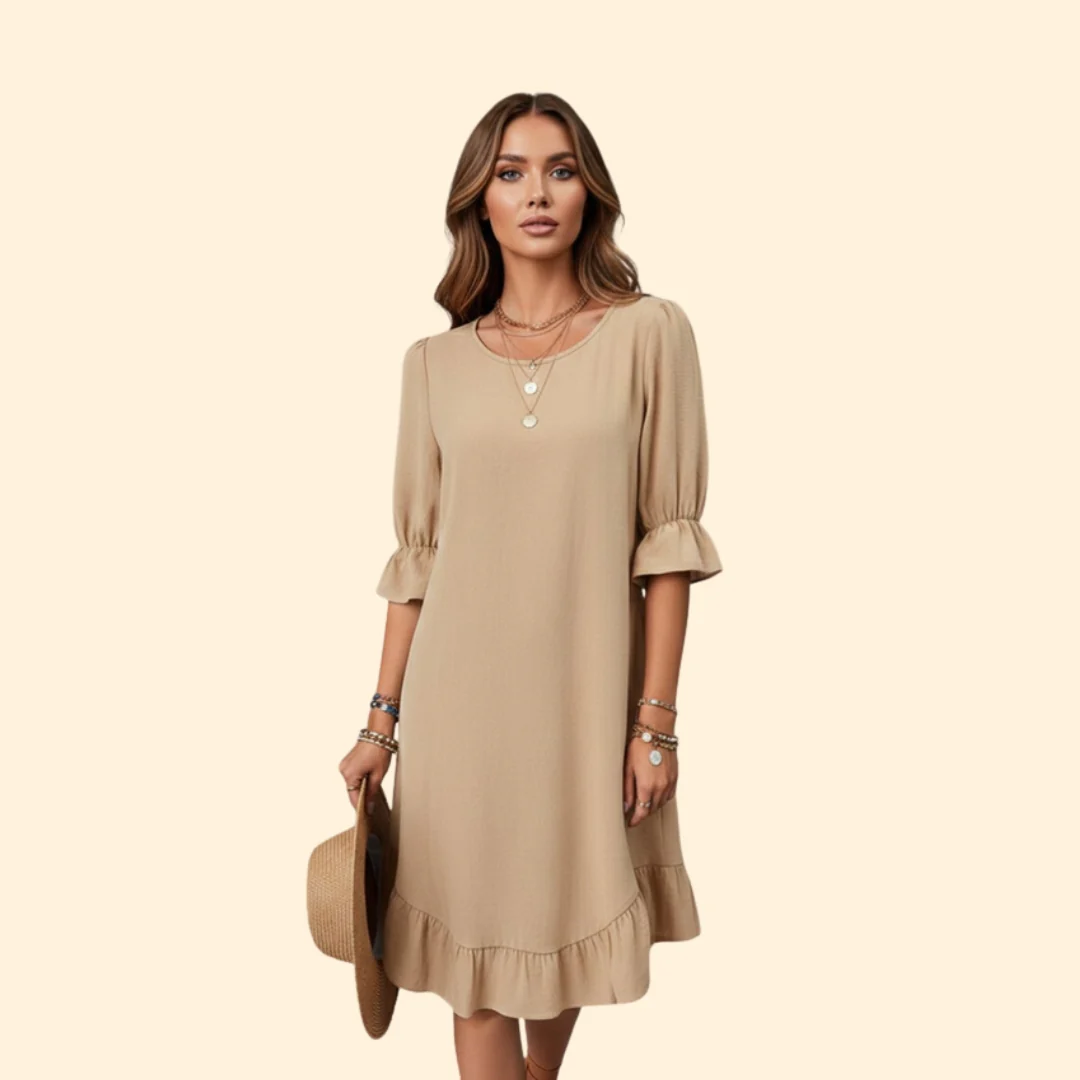 Women’s Casual Dress with Puff Sleeves - Image 9