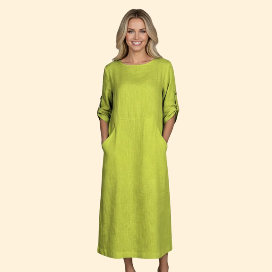 Women’s Casual Dress with Roll-Up Sleeves - Image 10