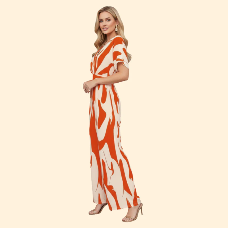 Women’s Casual Jumpsuit with Abstract Print - Image 5