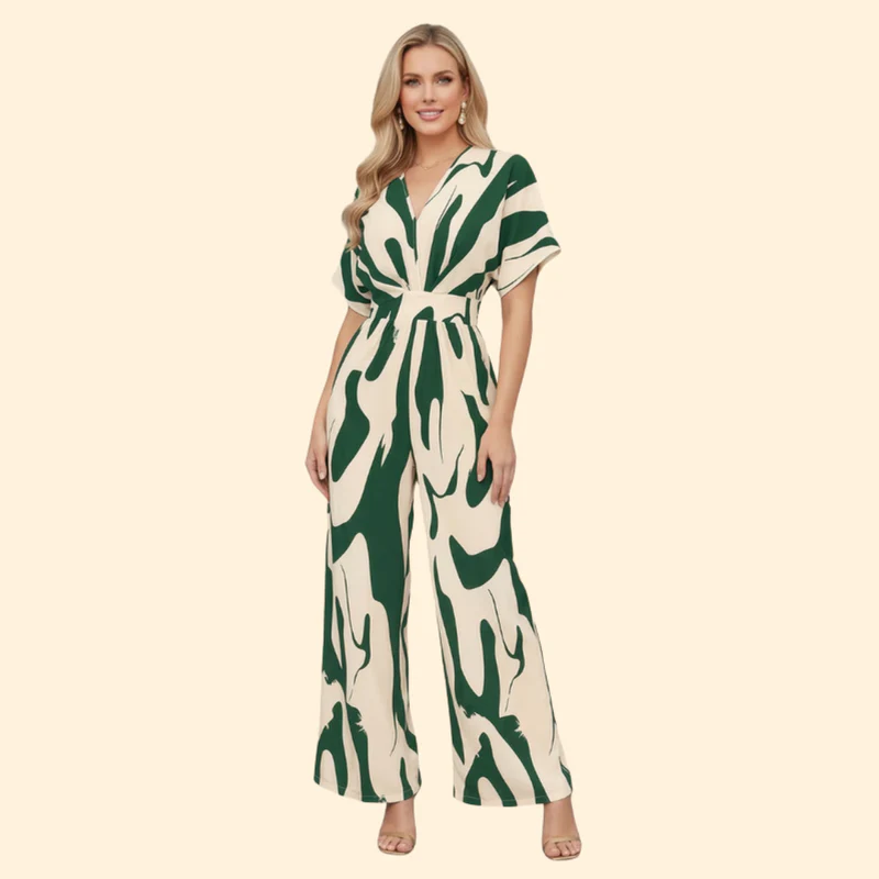 Women’s Casual Jumpsuit with Abstract Print - Image 7