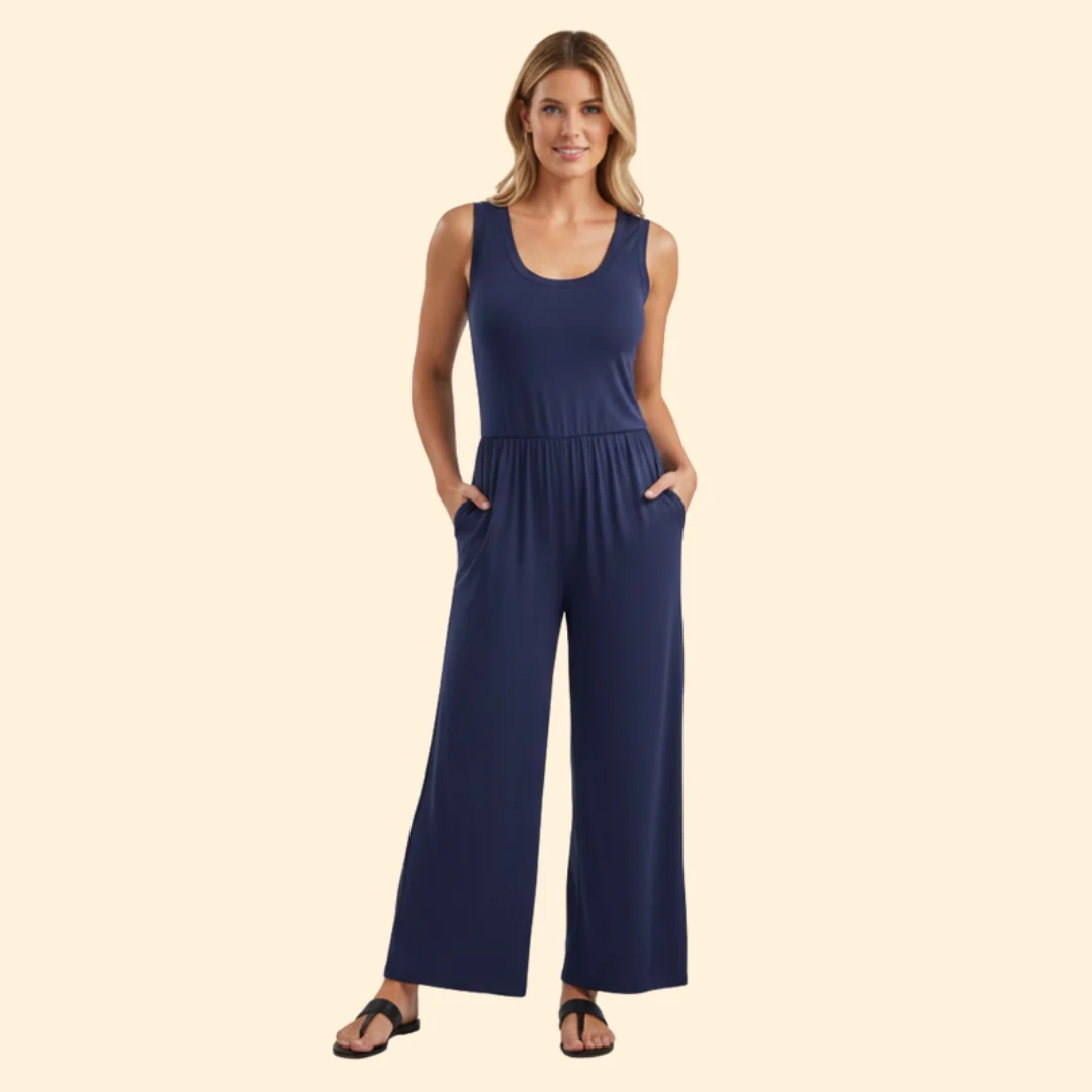 Women’s Casual Jumpsuit with Elastic Waist - Image 2