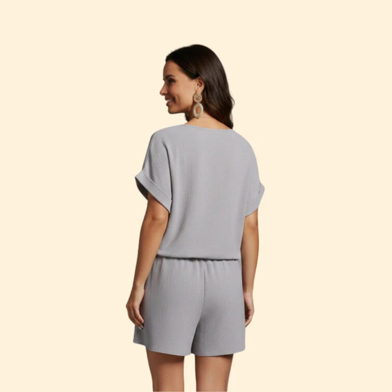 Women’s Casual Jumpsuit with Short Sleeves - Image 4