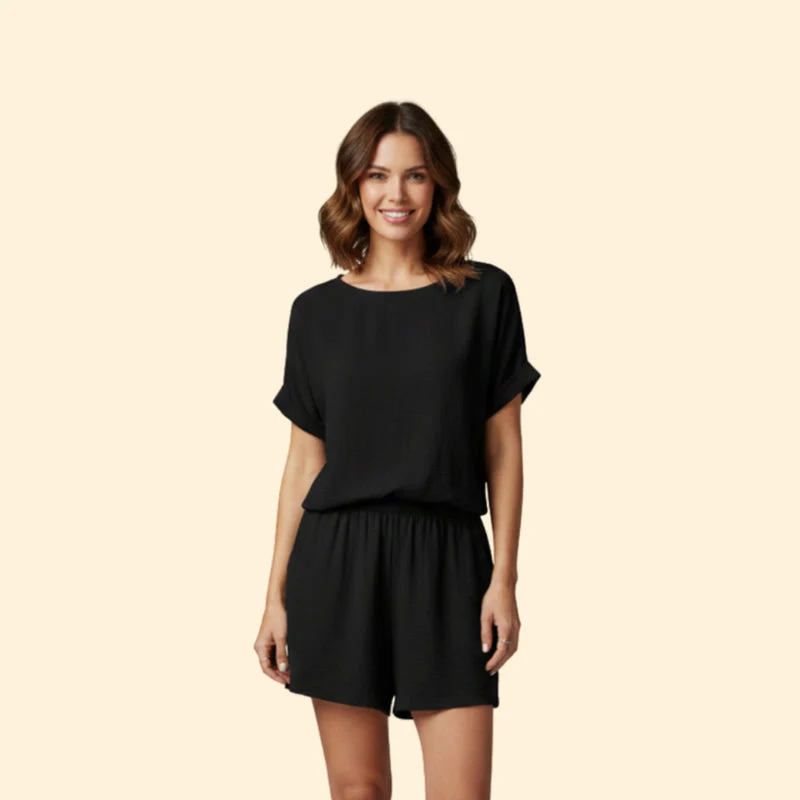 Women’s Casual Jumpsuit with Short Sleeves - Image 8