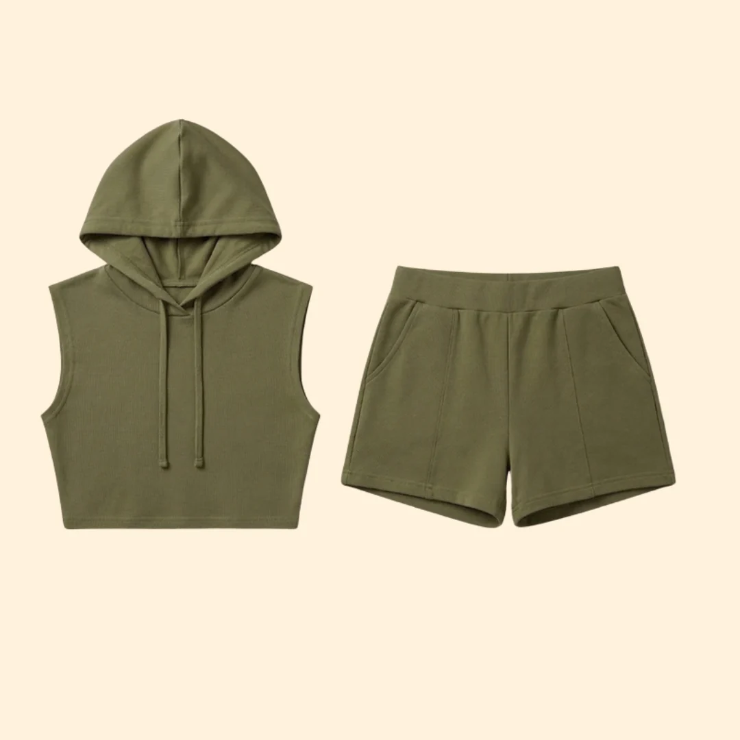 Women’s Casual Outfit with Drawstring Shorts