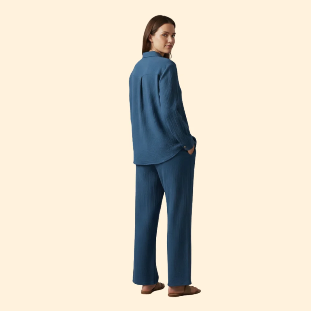 Women’s Casual Set with Buttoned Shirt and Trousers - Image 5