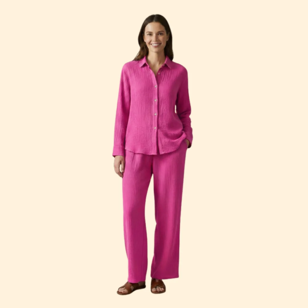 Women’s Casual Set with Buttoned Shirt and Trousers - Image 6
