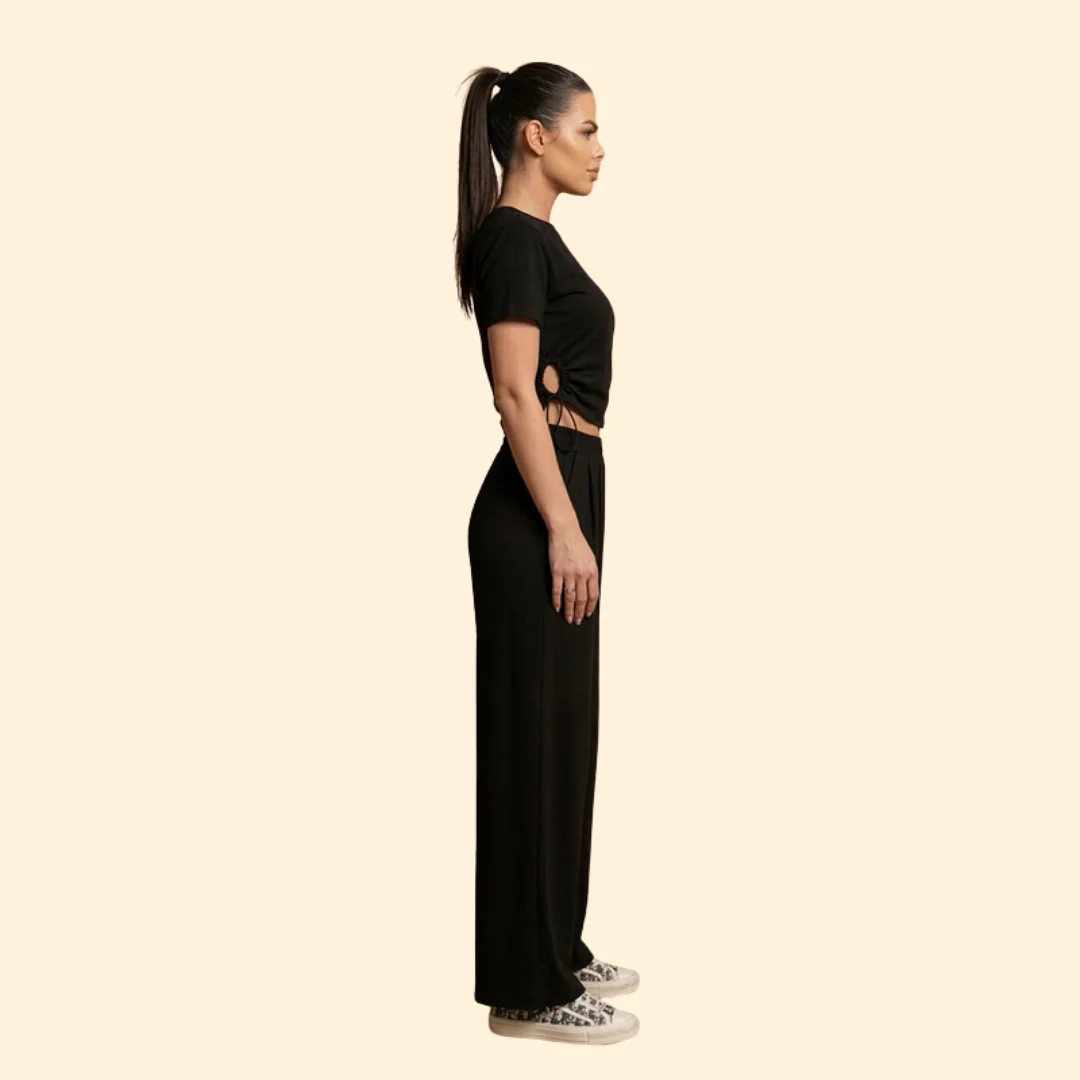 Women’s Casual Set with Cropped Top and Joggers - Image 3
