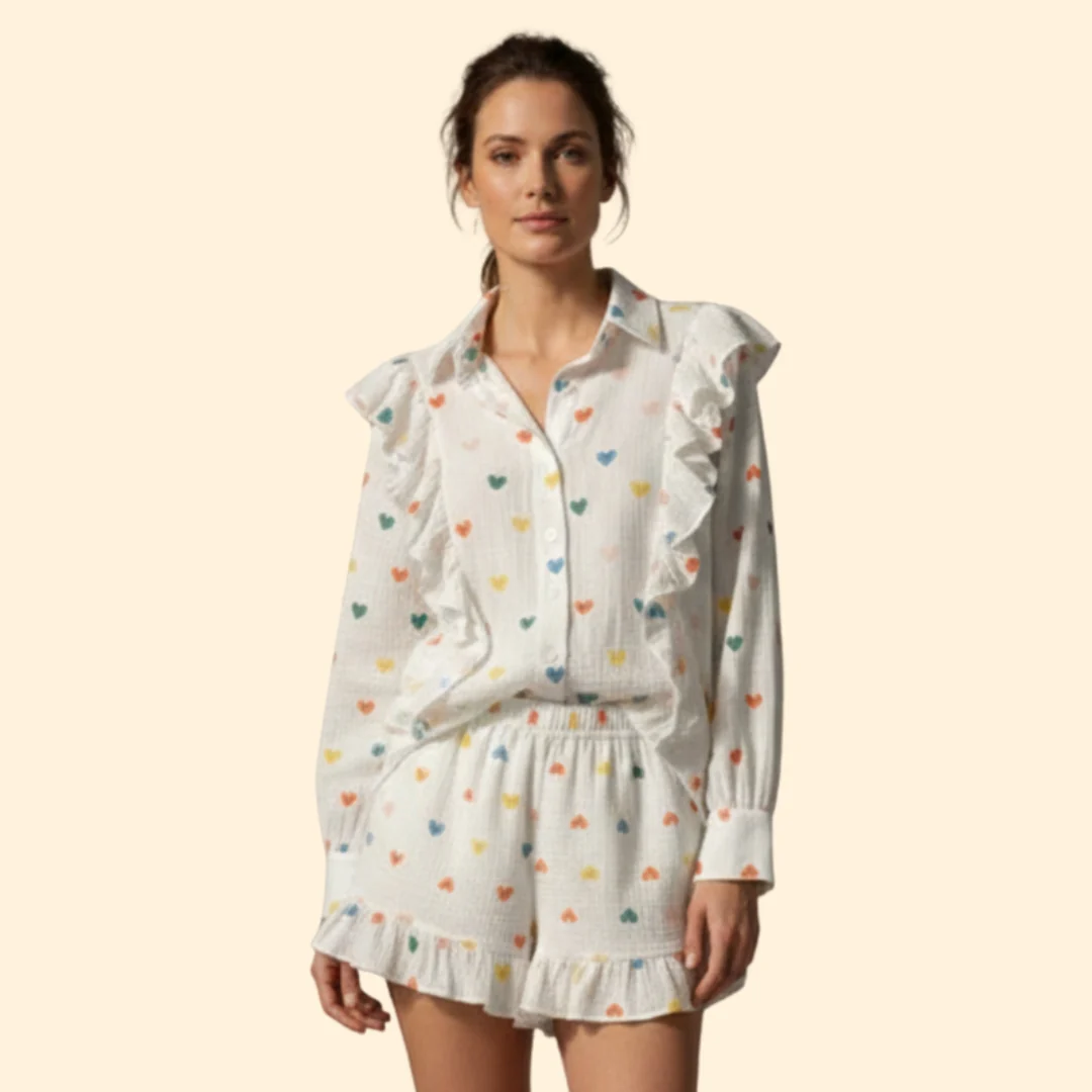 Women’s Casual Set with Relaxed Fit Shorts - Image 2