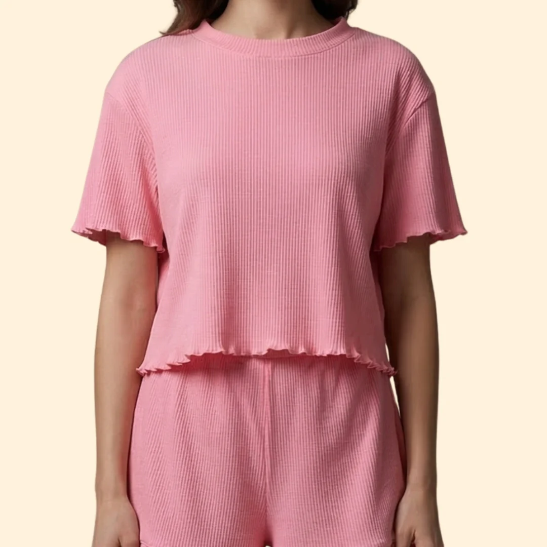 Women’s Casual Set with Ruffle Sleeve Top - Image 6