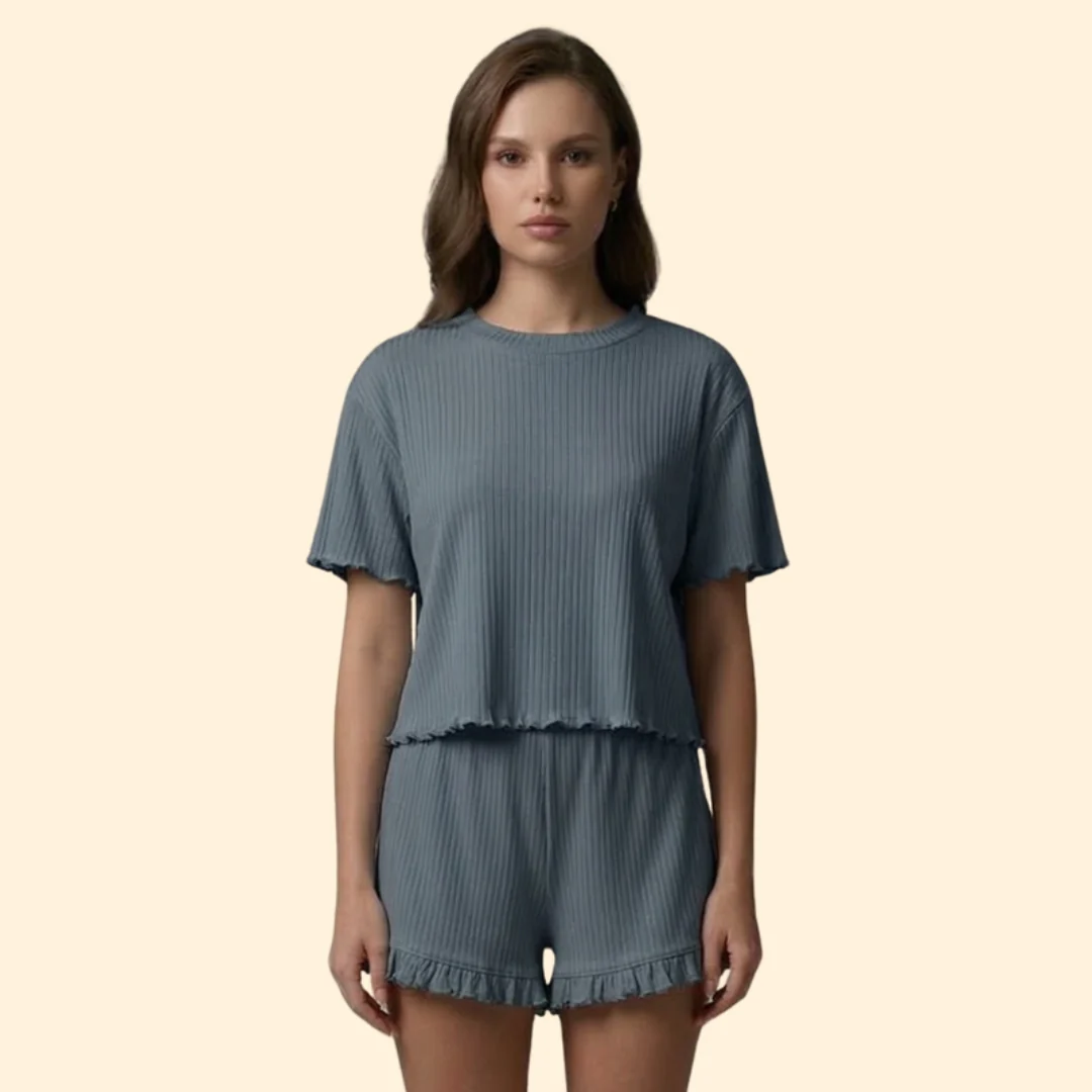 Women’s Casual Set with Ruffle Sleeve Top - Image 7