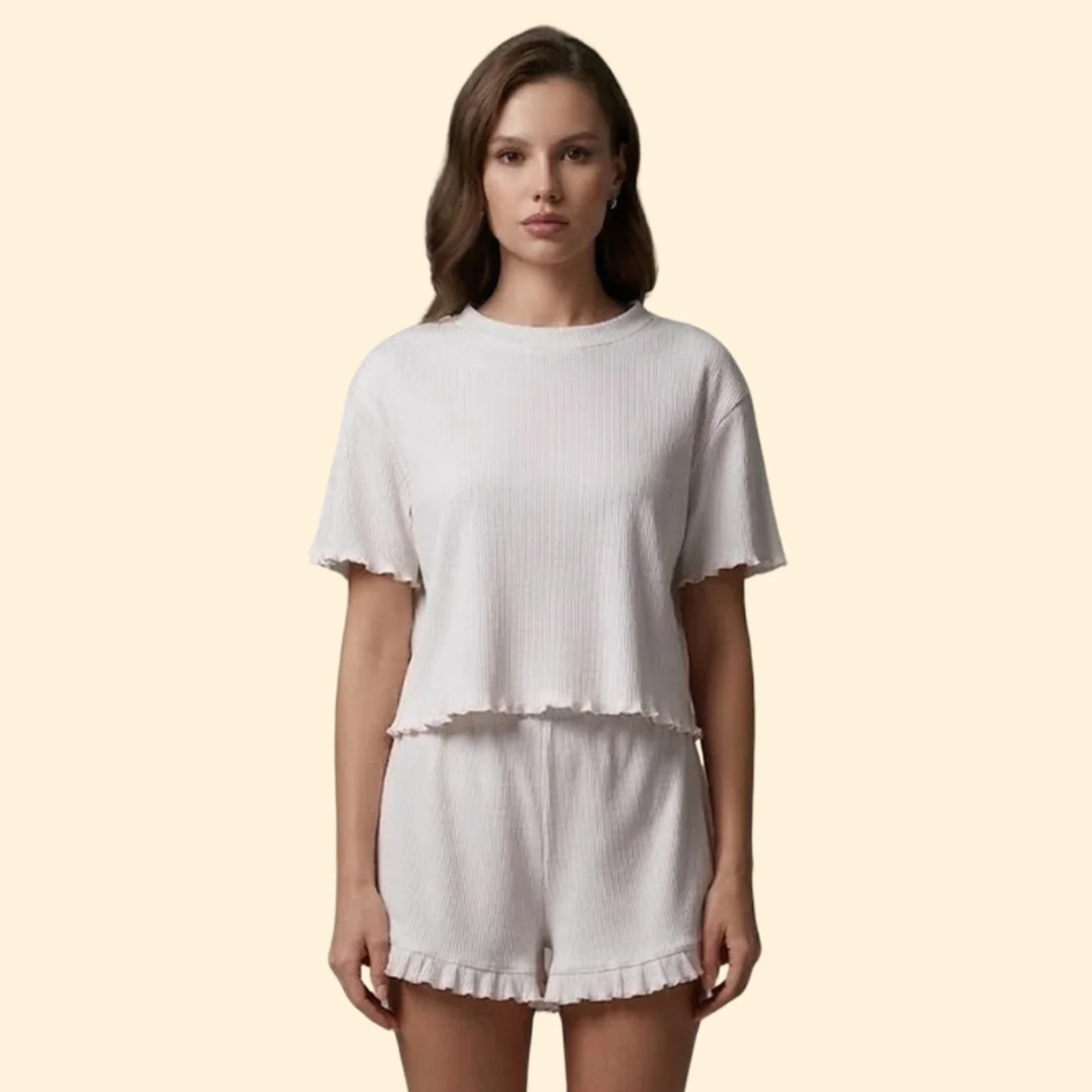 Women’s Casual Set with Ruffle Sleeve Top - Image 8