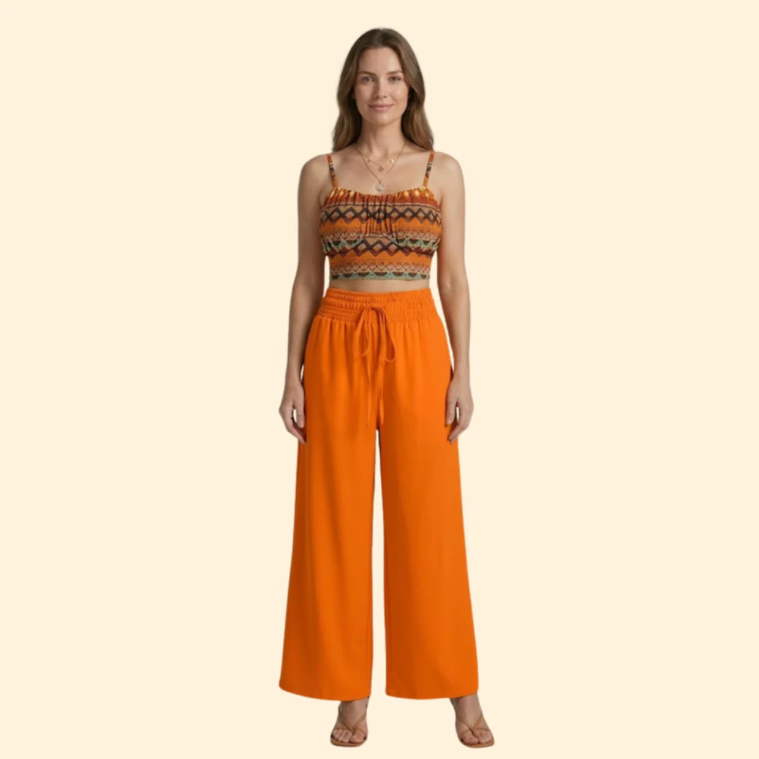 Women’s Casual Set with Smocked Waist Pants - Image 6