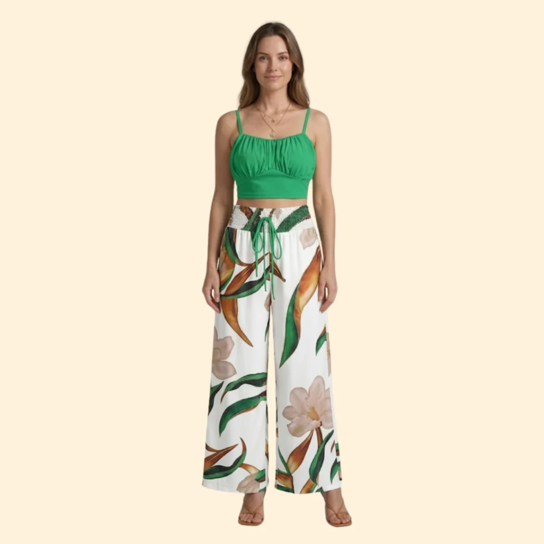 Women’s Casual Set with Smocked Waist Pants - Image 8