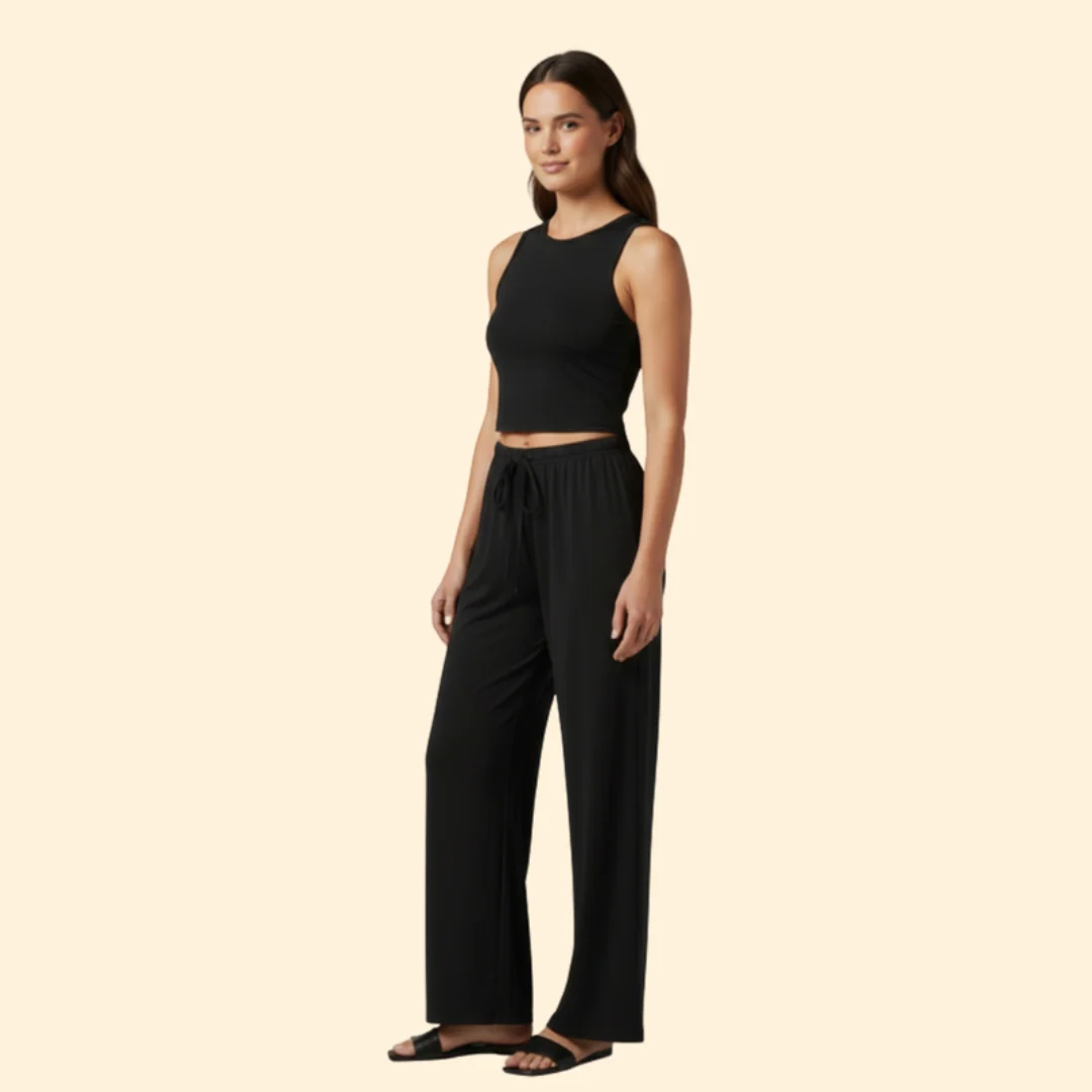 Women’s Casual Set with Wide-Leg Trousers - Image 5