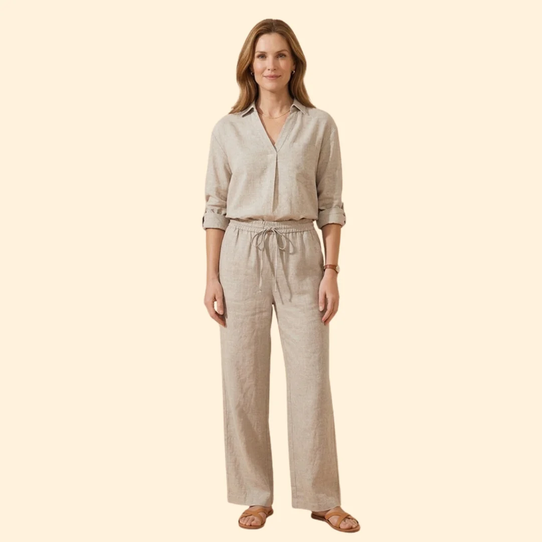 Women’s Casual Shirt and Drawstring Pants Set - Image 10