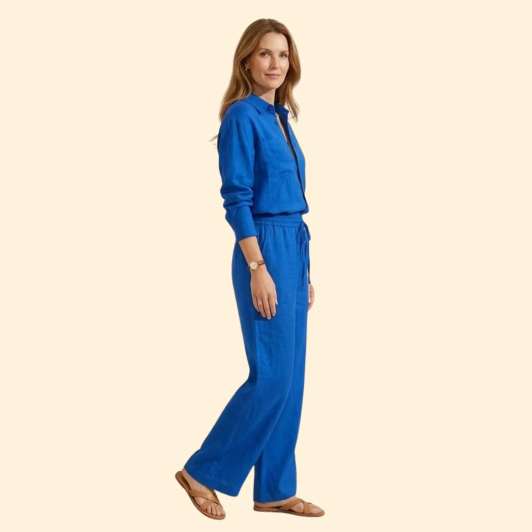 Women’s Casual Shirt and Drawstring Pants Set - Image 4