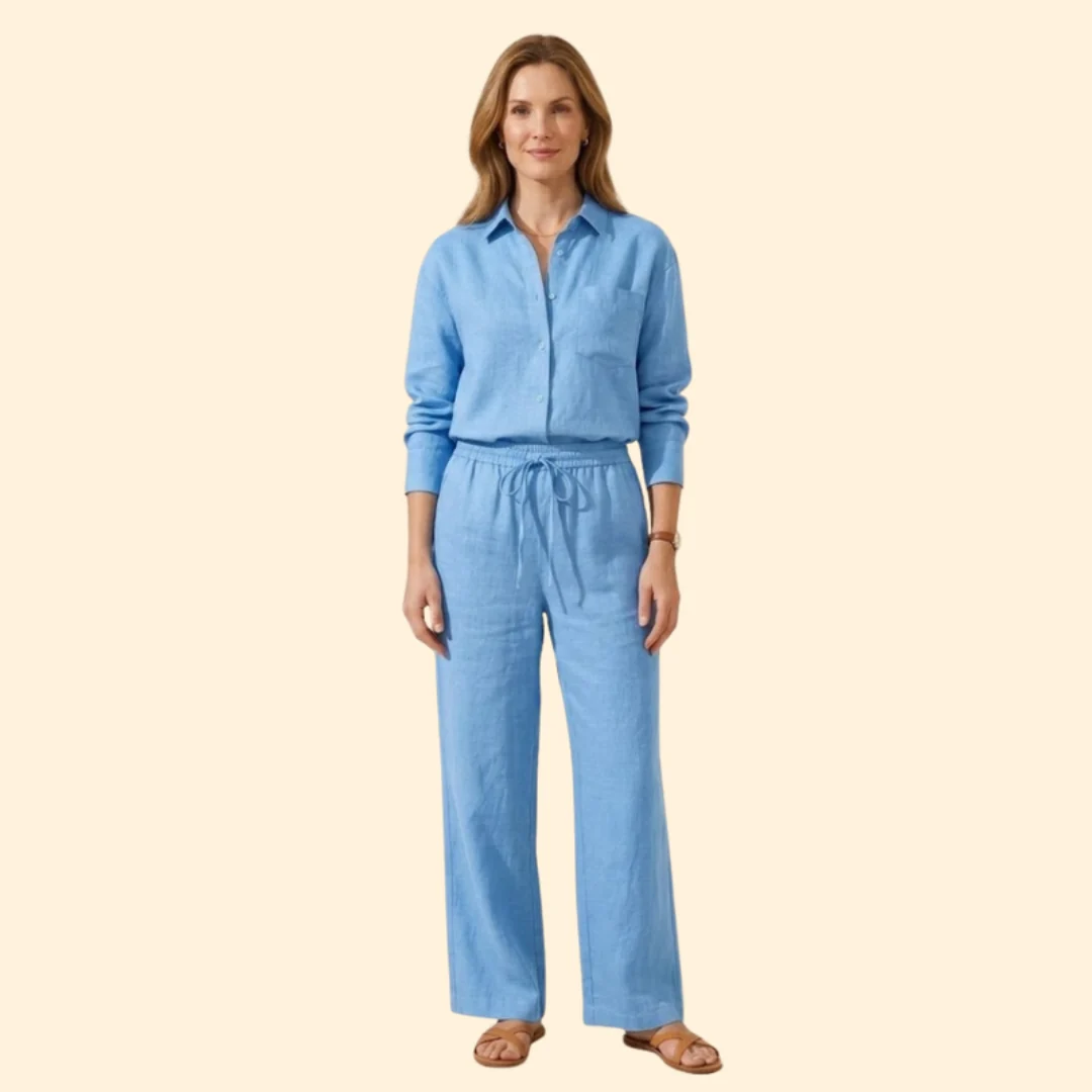Women’s Casual Shirt and Drawstring Pants Set - Image 6