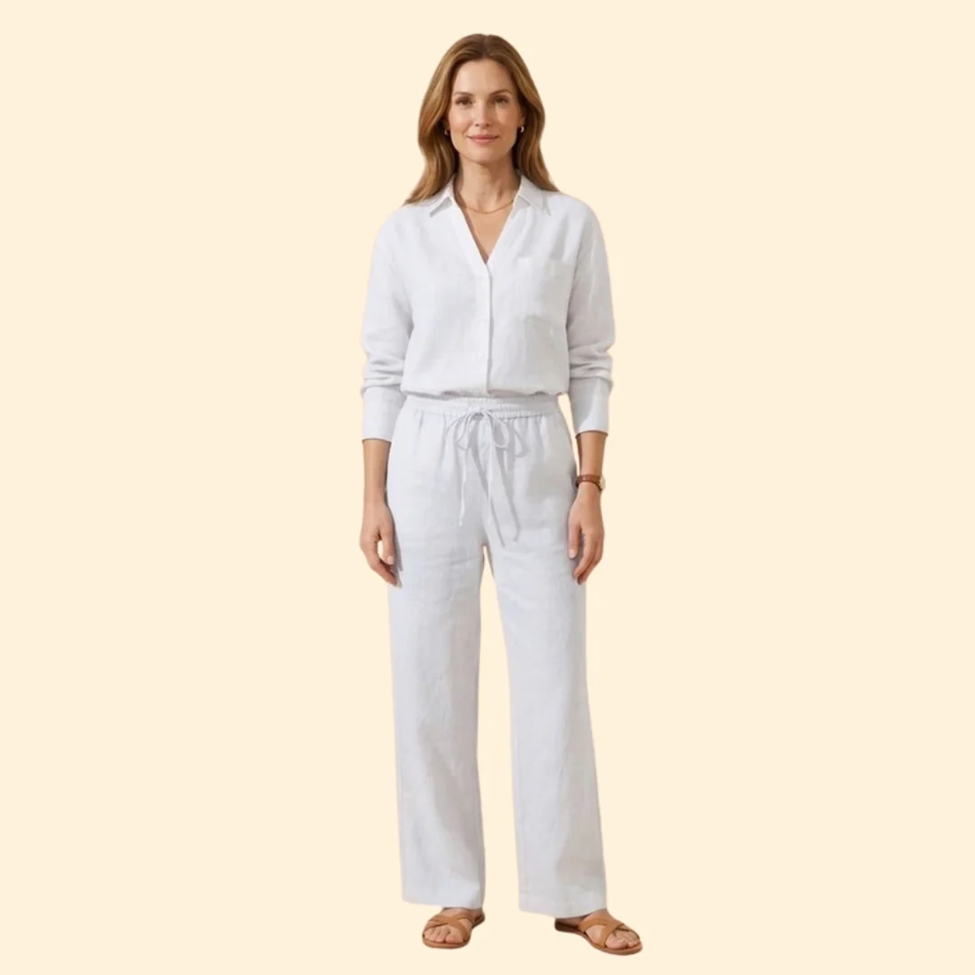 Women’s Casual Shirt and Drawstring Pants Set - Image 9