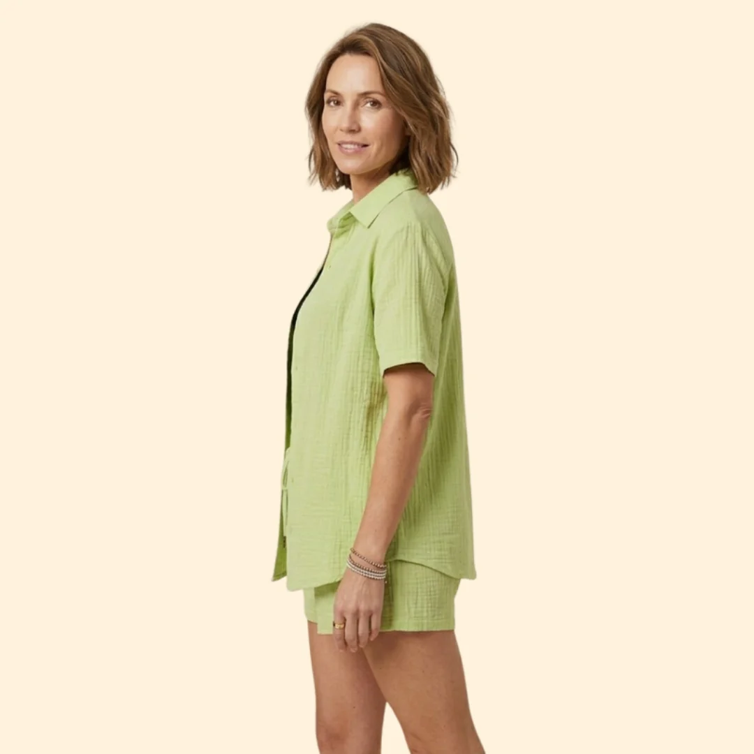 Women’s Casual Shirt and Elastic Waist Shorts - Image 4