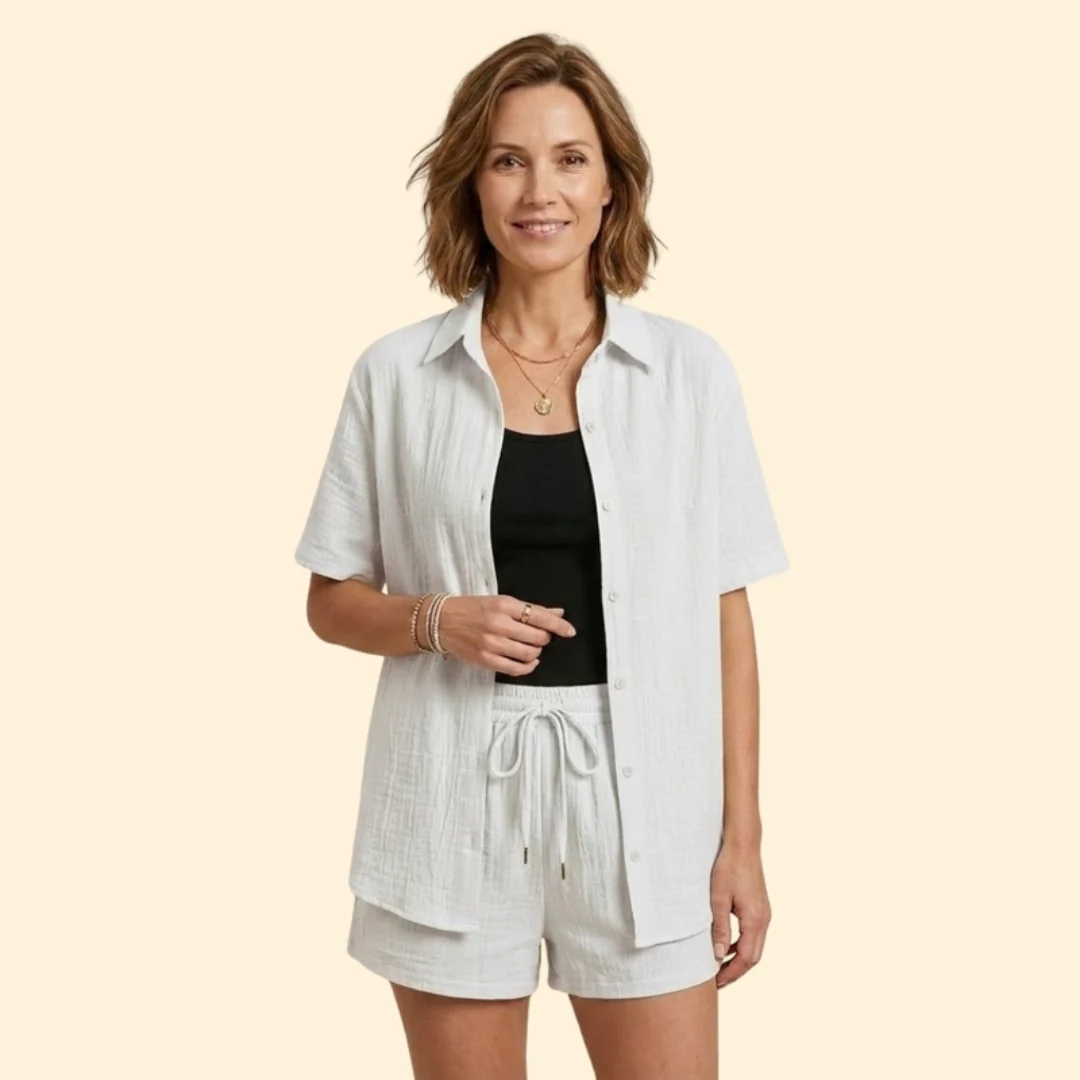 Women’s Casual Shirt and Elastic Waist Shorts - Image 7