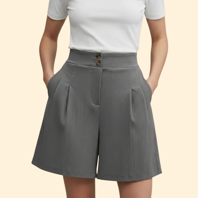 Women’s Casual Shorts with Decorative Button Placket - Image 3