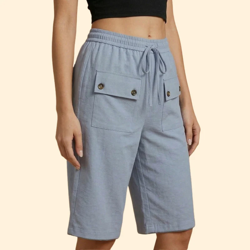 Women’s Casual Shorts with Patch Pockets - Image 5