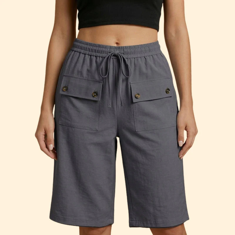 Women’s Casual Shorts with Patch Pockets - Image 9
