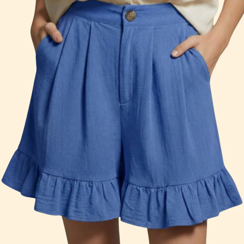 Women’s Casual Shorts with Ruffle Hem - Image 19