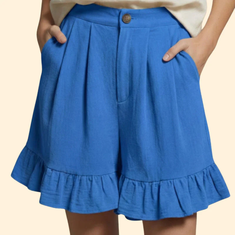 Women’s Casual Shorts with Ruffle Hem - Image 8