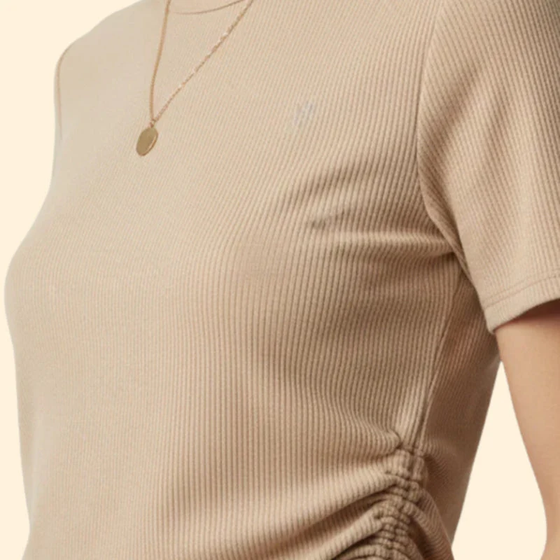 Women’s Casual T-Shirt with Drawstring Side - Image 5