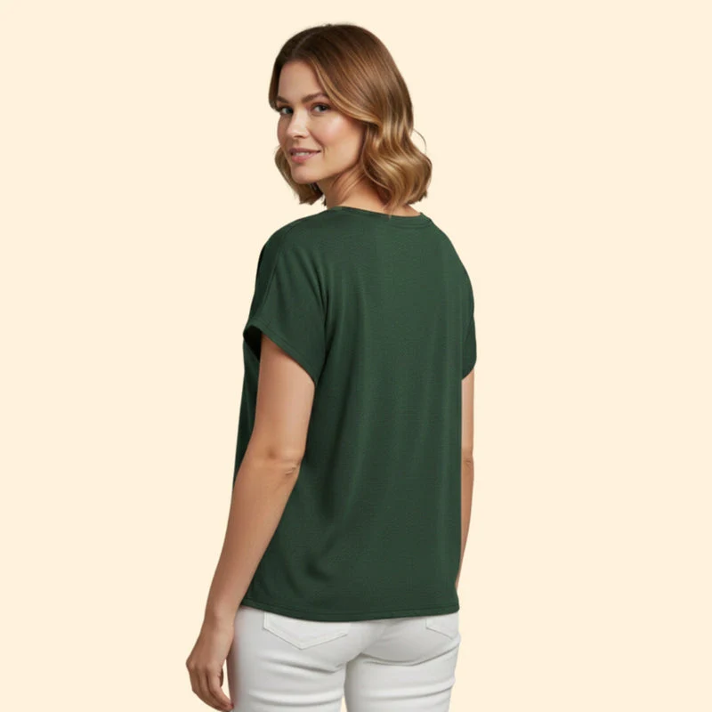 Women's Casual T-Shirt with Henley Neckline - Image 5