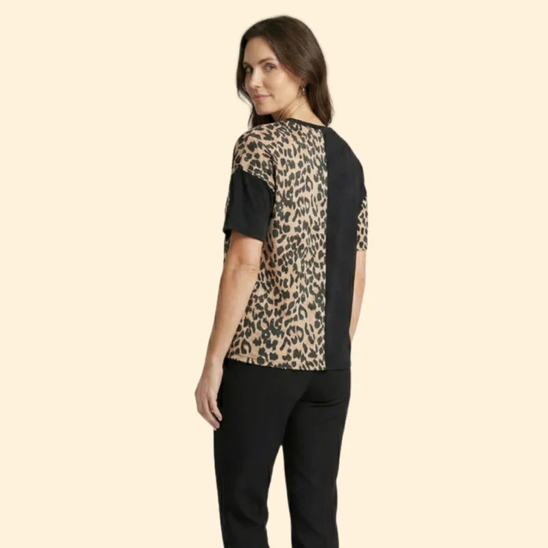 Women’s Casual T-Shirt with Leopard Print - Image 4