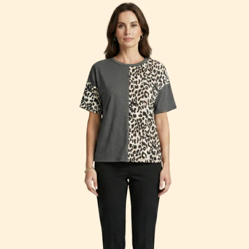 Women’s Casual T-Shirt with Leopard Print - Image 5