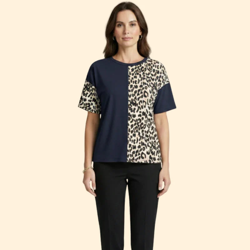 Women’s Casual T-Shirt with Leopard Print - Image 6