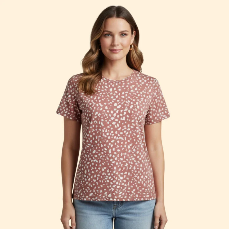 Women’s Casual T-Shirt with V-Neck Design - Image 2