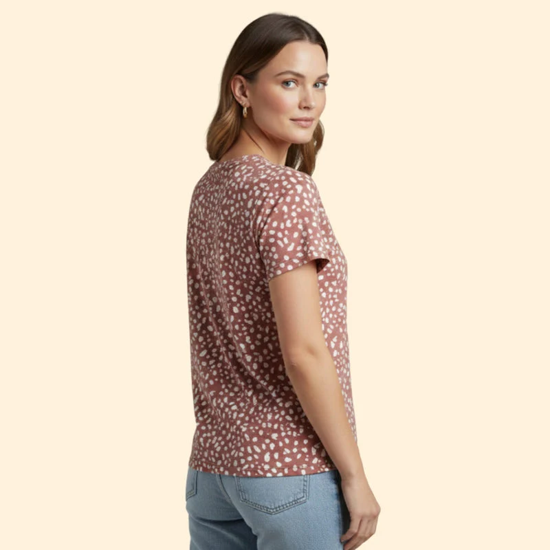 Women’s Casual T-Shirt with V-Neck Design - Image 5