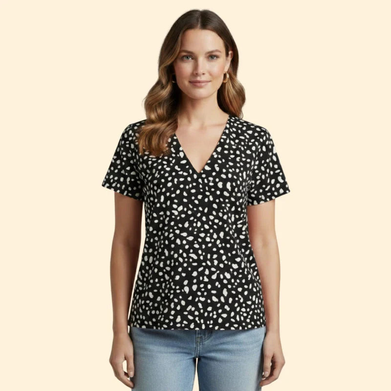 Women’s Casual T-Shirt with V-Neck Design - Image 8