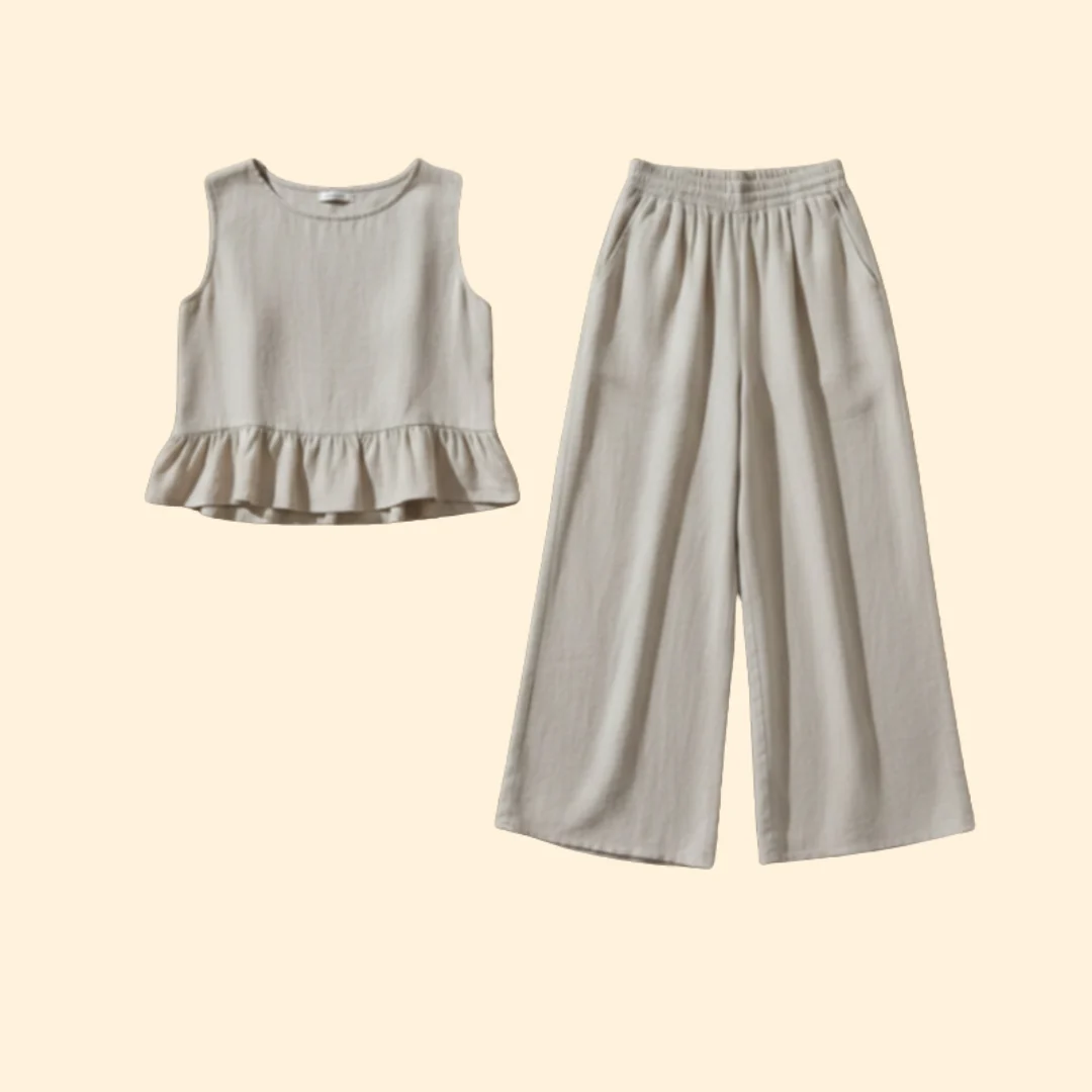 Women’s Casual Top and Pants Set for Summer