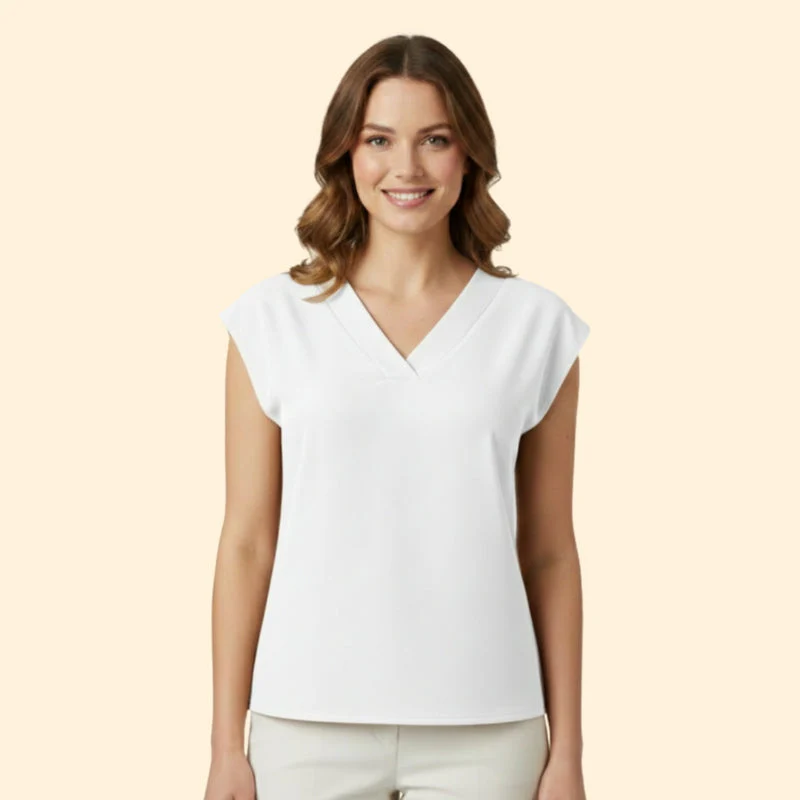 Women’s Casual Top with V-Neck - Image 8