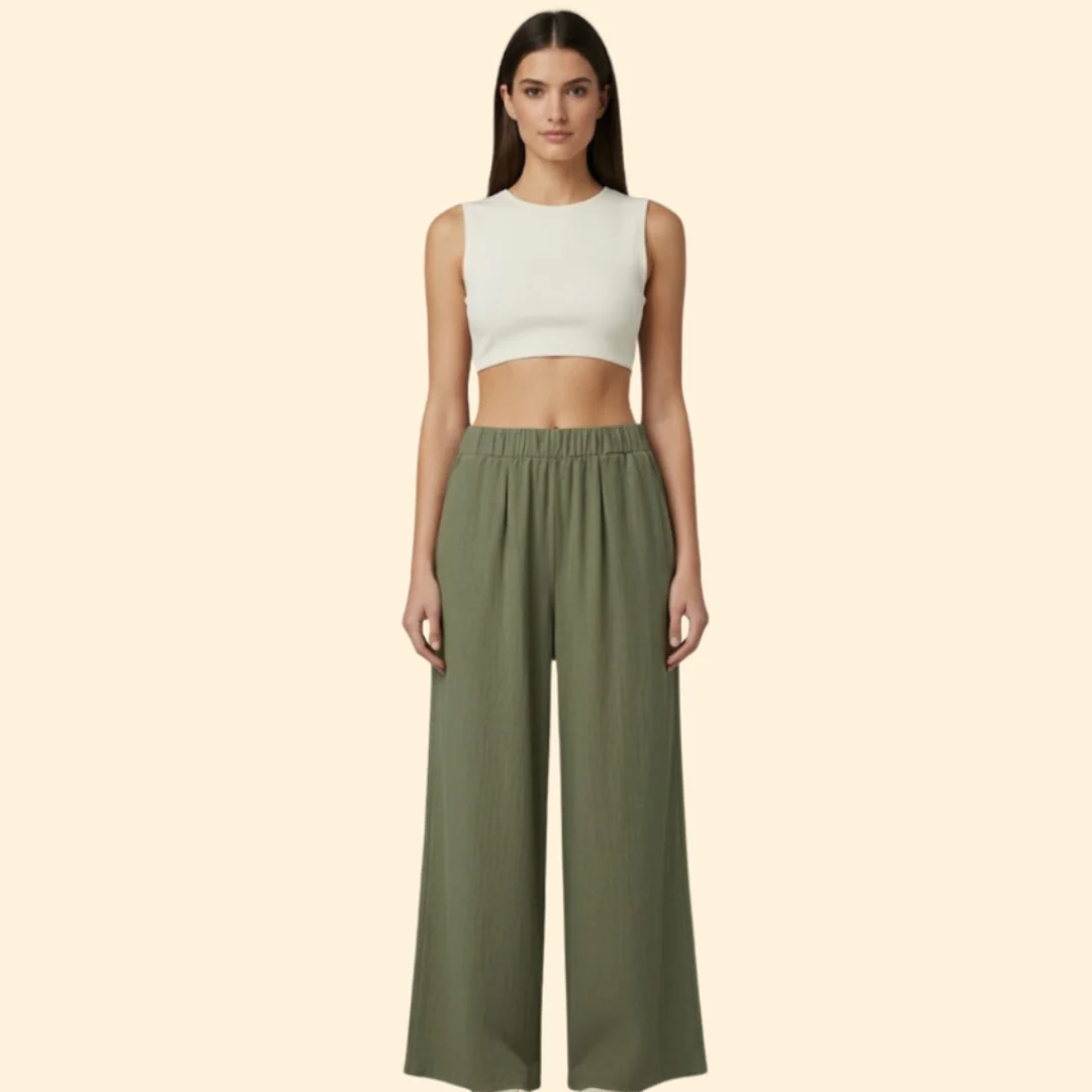 Women’s Casual Trousers with Relaxed Fit Waist - Image 2