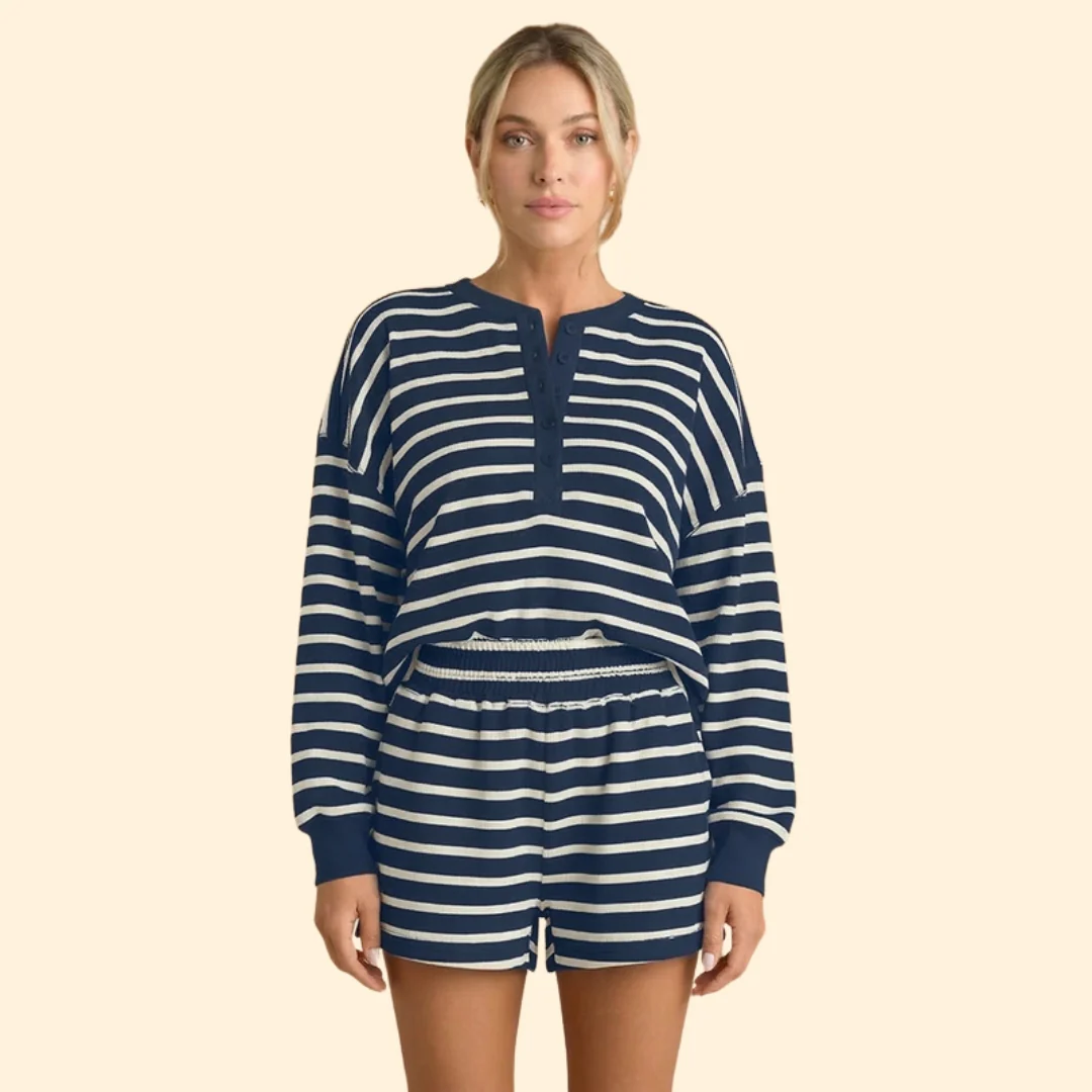 Women’s Casual Two-Piece Set with Stripes - Image 10