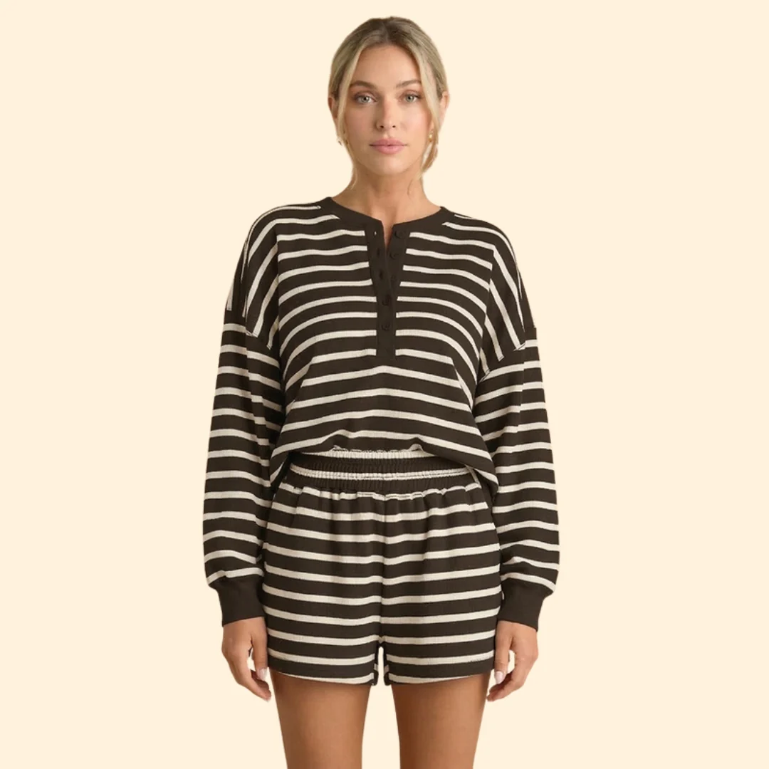 Women’s Casual Two-Piece Set with Stripes - Image 11