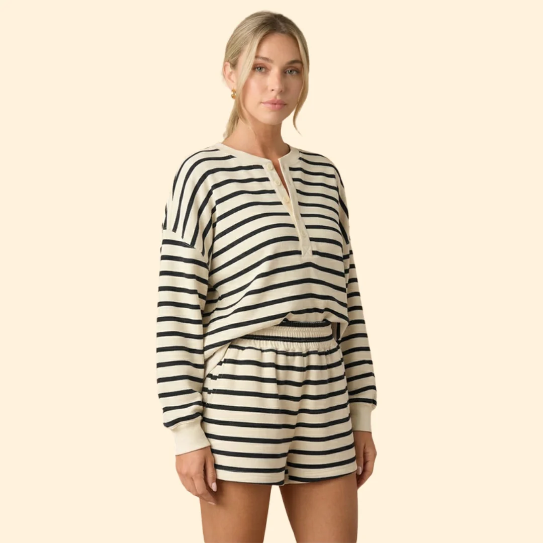 Women’s Casual Two-Piece Set with Stripes - Image 4