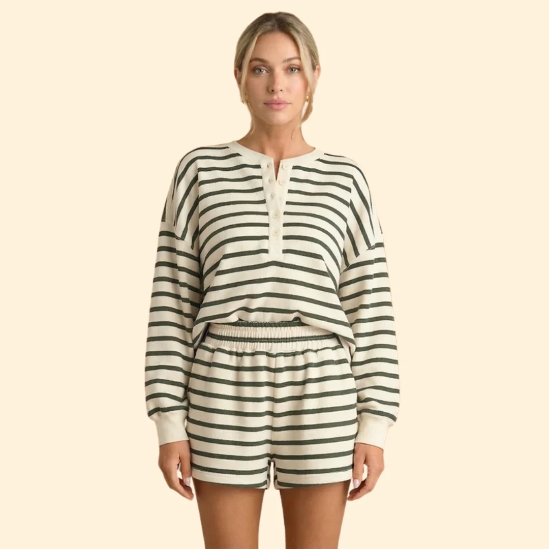Women’s Casual Two-Piece Set with Stripes - Image 8